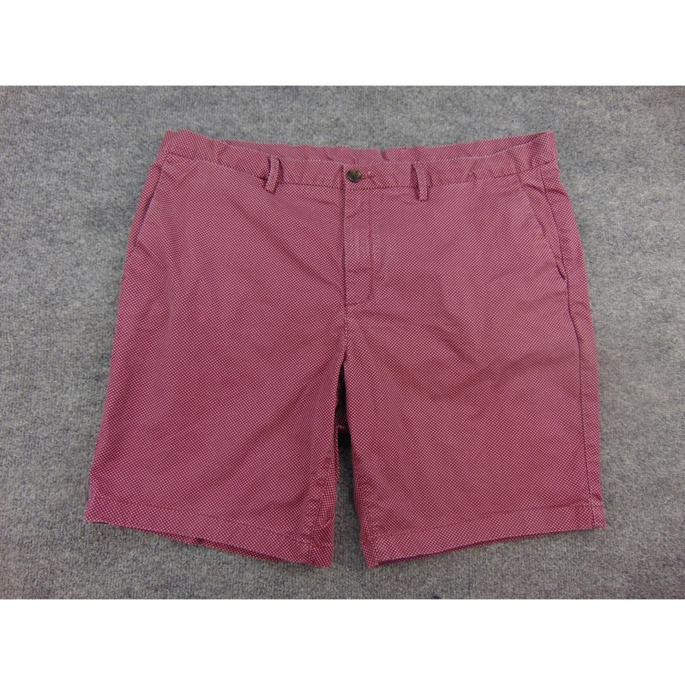 Michael Kors Shorts Mens 40 Chino Red White Polka Dot Micro Print Summer Preppy